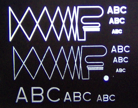 Engraving tests using acrylic