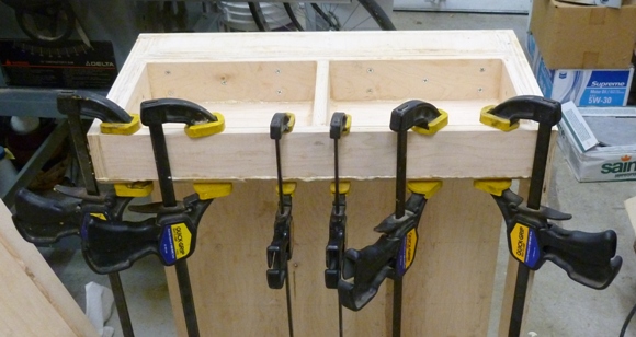 Gluing an internal side to the CNC base