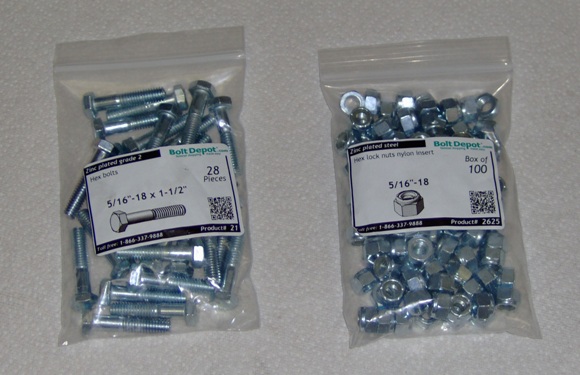 Nuts and bolts for the CNC project.